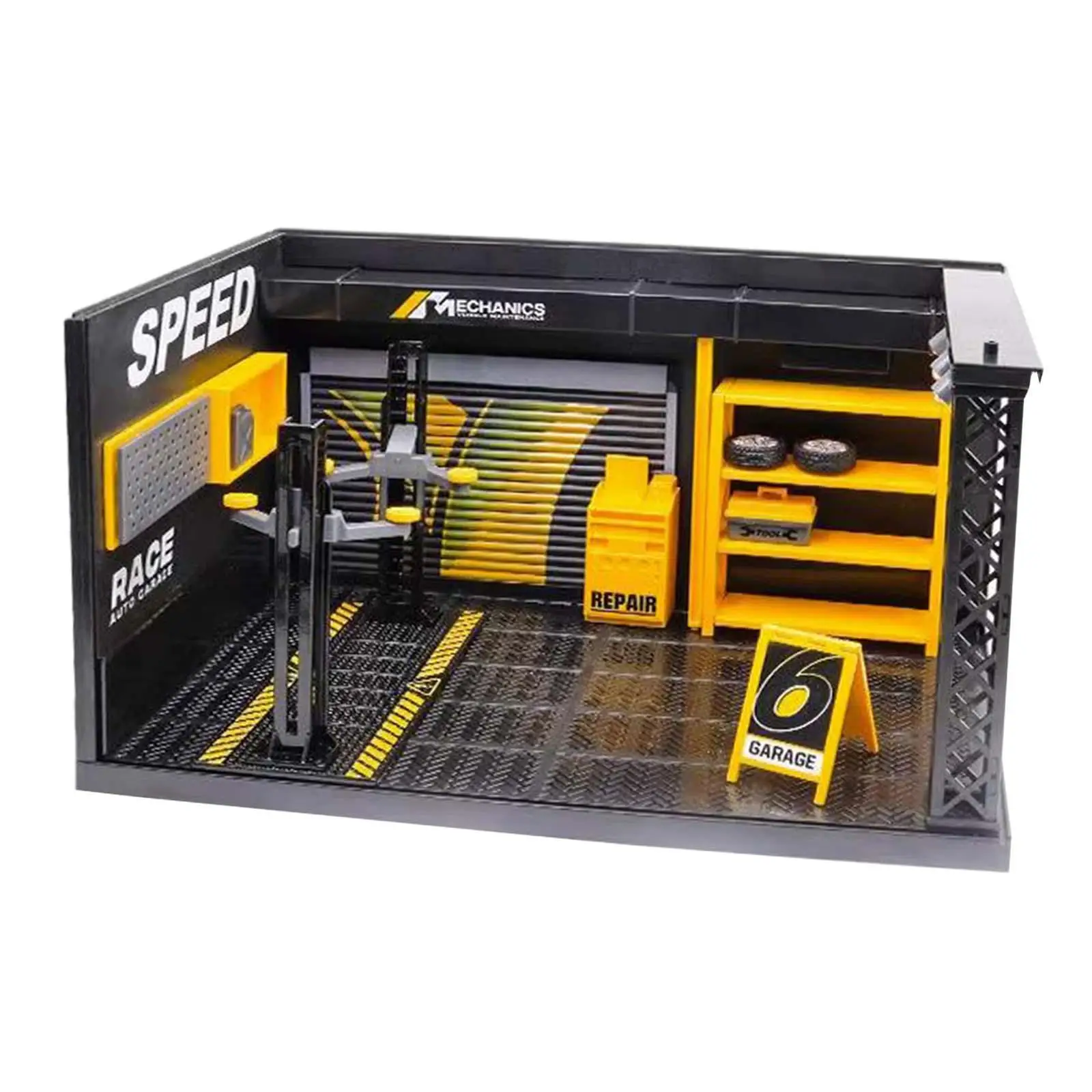 1:24 Car Garage Diorama Model Model Building Kitrailway Building Scene Car Workshop Scene Model for Sand Table Home Decoration 6
