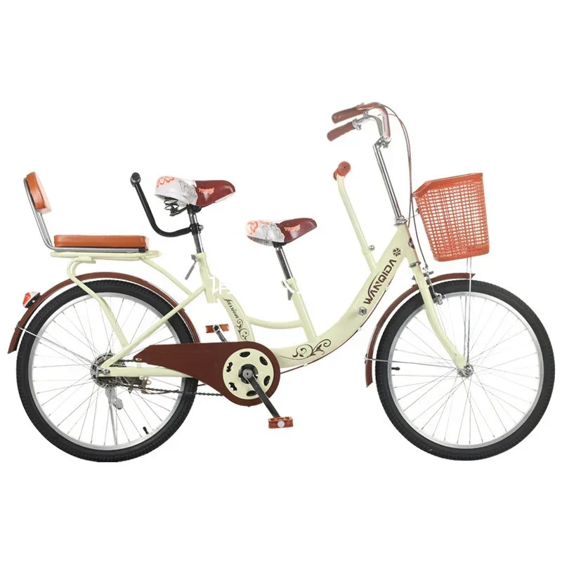 Veicoli Ricreativi Turistici Turistici Adulti 2 Persone 24 26 Pollici Beach Cruiser Tandem Bike Per Madre E Bambino