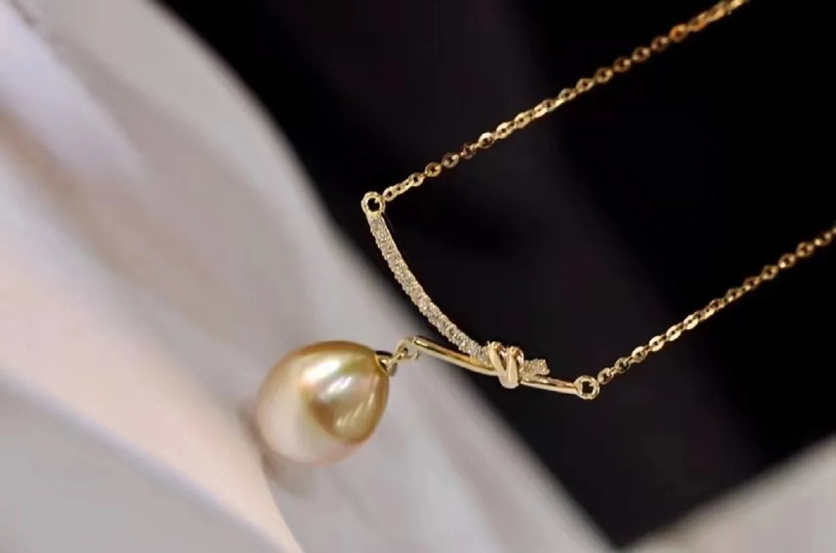 

Elegant 925 Sterling Silver Pendant For Women 10-11mm South Sea Pearl Water Drop Trendy Jewelry For Engagement Gifts 2022