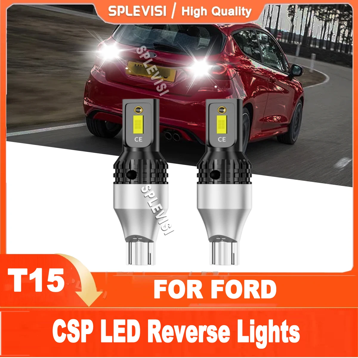 2X6000K Bianco T15 W16W Csp Led Luce Di Retromarcia Per Ford Fusion Focus C-Max S-Max Expedition Escape Explorer Fiesta 5 6 7