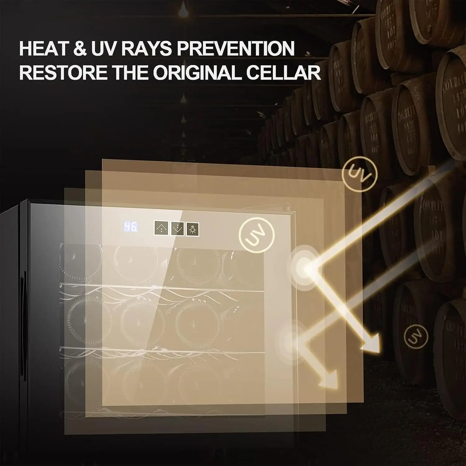 ,  12 Bottle Wine Fridge Small Dual Chip,  Wine Cooler Temperature Control, 46-66°F, Mi 4