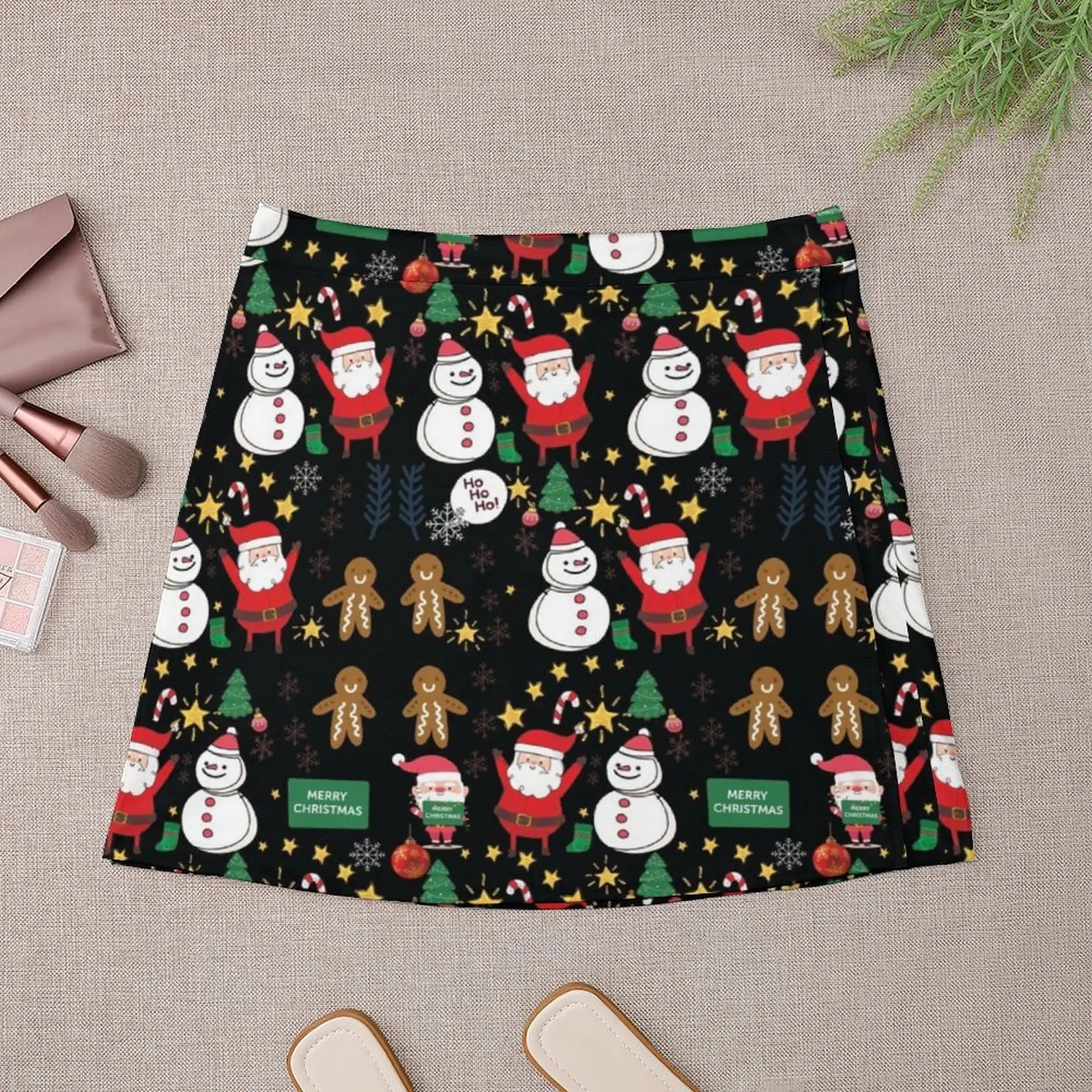 Holiday Christmas for Family: Pattern Funny Cute Graphic Design Mini Skirt kawaii skirt womans clothing