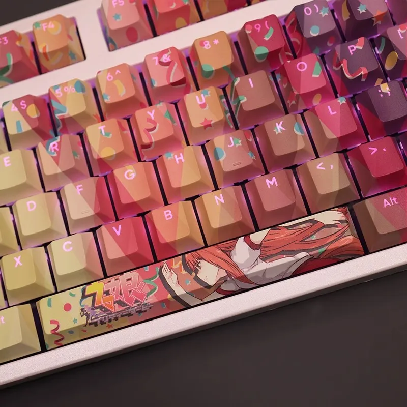 Muito Derby Silence Suzuka Pbt Keycap Teclado Retroiluminado Anime Gaming Key Caps para Ansi 61 87 104 108 Chaves Set - Imagem 5