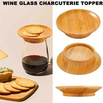 Simple Household Convenience Tools Red Wine Cup Lid Cup Lid Wine Glass Charcuterie Topper Cooked Food Board Red Wine Cup Coaster 2