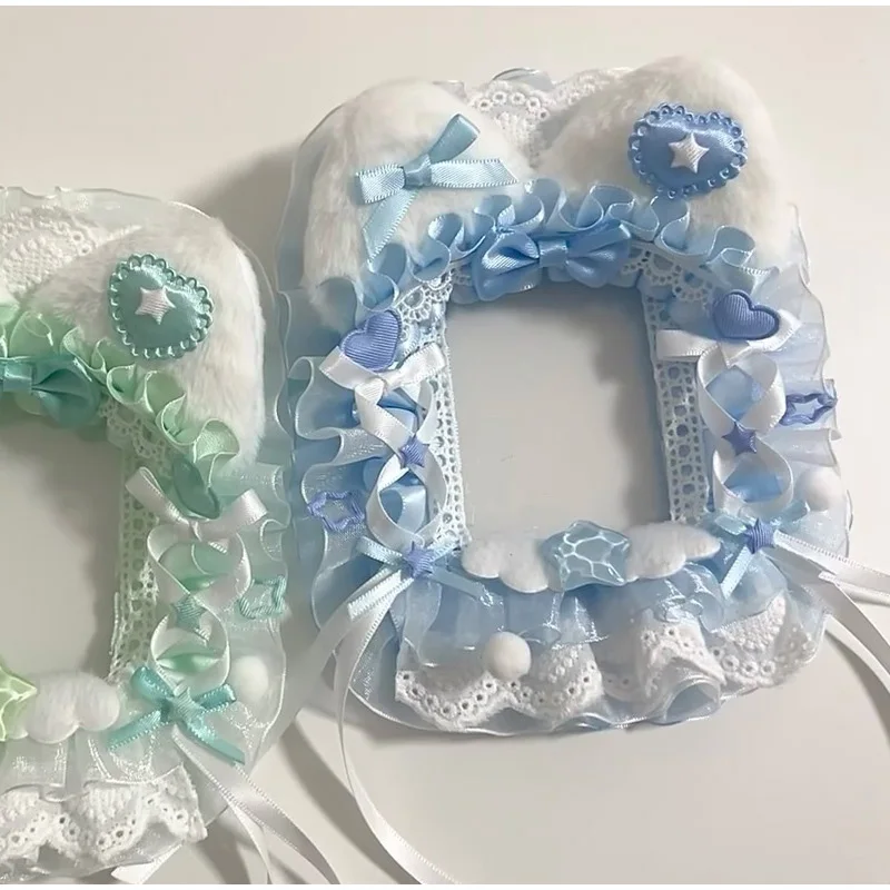 Niedliche Katzenohren-Kartenhülle, Anime-Sammelkarten-Schutzhülle, Ita-Tasche, DIY-Zubehör, Y2K Süße Spitzen-Schleife Kartenhalter – Detail 3