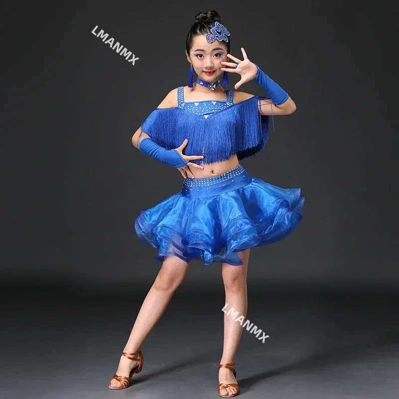 Freebily Gonna Da Ballo Per Bambina Con Paillettes - Tango, Latino, Balletto, Salsa - Costume Da Danza Con Volant, Taglie Da 4 A 16 Anni
