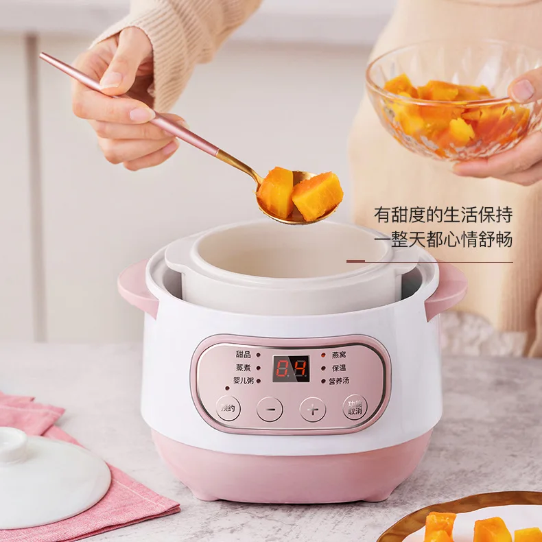 Ceramic slow cooker mini small household automatic 1-2 people health soup  pot multi-functional BB porridge kitchen appliances - AliExpress