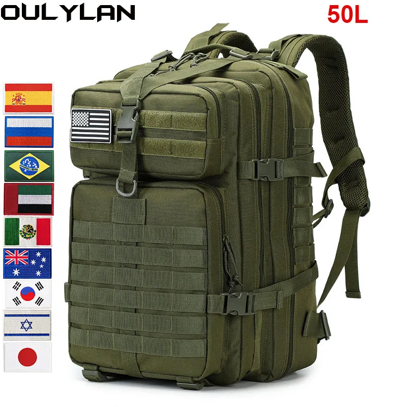 

Oulylan 50L Tactical Military Backpack Camping Fishing Bag Waterproof Rucksacks Men Large Capacity Travel Hunting Backpack