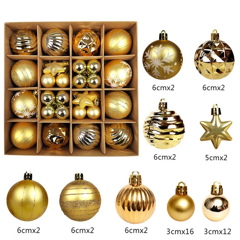 Christmas Tree Balls 42/44pcs 6cm Big Christmas Ball Multicolor Ball Decorations Christmas Tree Ornaments Set for Home Party christmas tree ornaments