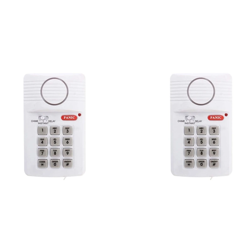 

2X Loud Wireless Door Alarm Security Pin Panic Keypad For Home Office Garage Shed