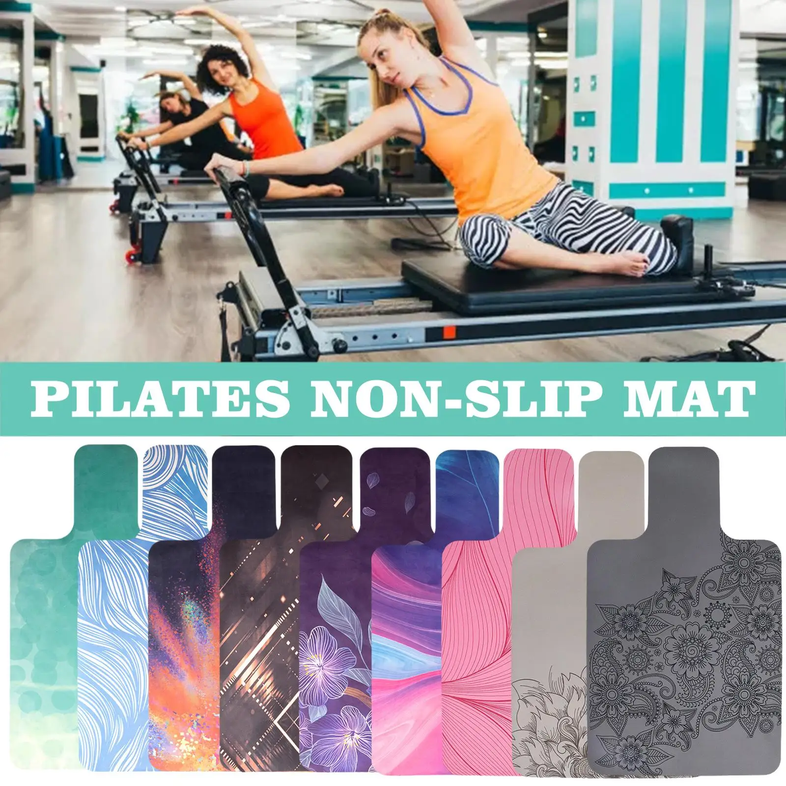 Pilates Reformer Mat Pilates Suede Rubber Yoga Mat Reconstituted Core Bed Training Positioning Non Slip Mat