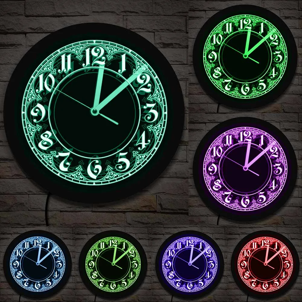 HOT Wanduhr Modern Wanduhr Mit Nachtlicht Moderne Stil LED