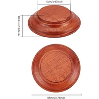1pcs Nature Wood Display Base Round Orange Red Wooden Base 3.8x0.8 inch Wood Display Stand Wooden Pedestal for Figure Toy Model 2