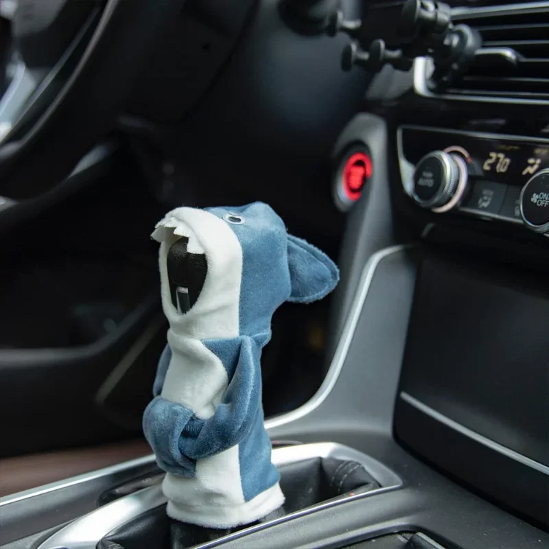 Fashion Car Gear Shift Cover Car Shifter Hoodie Gear Shift Knob Cover Manual Handle Shark Frog Hoodie Interior Decor
