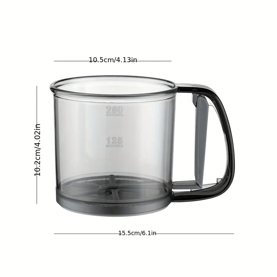 Transparent Flour Sieve Semi-Automatic Flour Sifter With Hand Press Design Non-stick Baking Tools Kitchen Gadgets Accessories