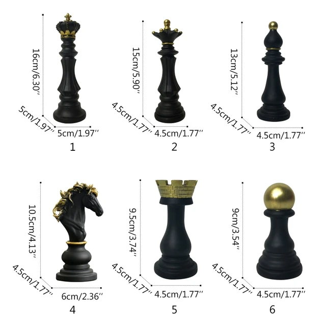 Buy Online Best Quality Chess Statue Decor Desktop Ornaments Art Figurines Office Study Chessmen Sculpture Home Decors Garden Decor Miniatures GXMF