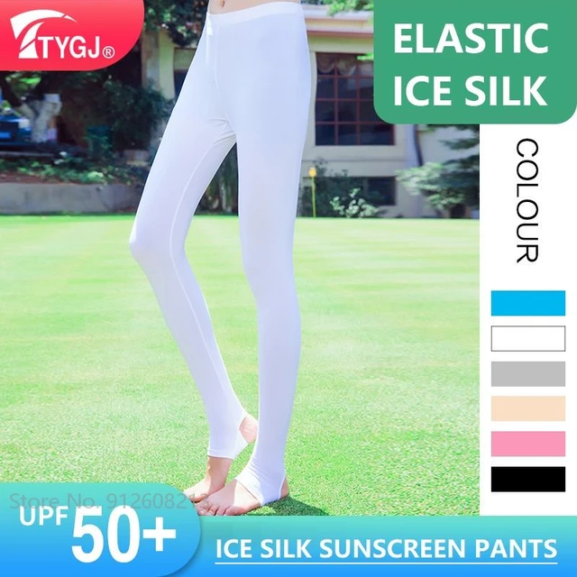 TTYGJ Women Sunscreen Golf Legging Ladies Ice Silk Anti-UV Leg Socks  Cooling Panty-Hose Sports