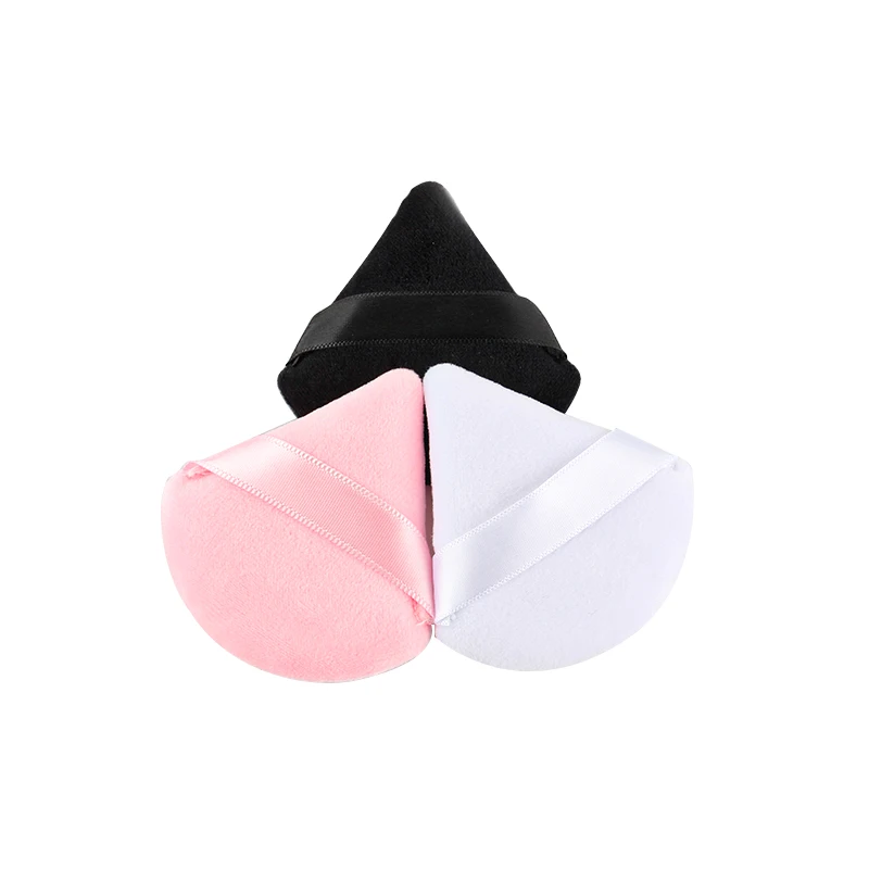 삼각형 벨벳 파우더 퍼프 미니 메이크업 스폰지, 재사용 가능, 세척 가능 화장품, 뷰티 페이스 아이 메이크업 도구 액세서리, 2 개, 3 개, 6 개