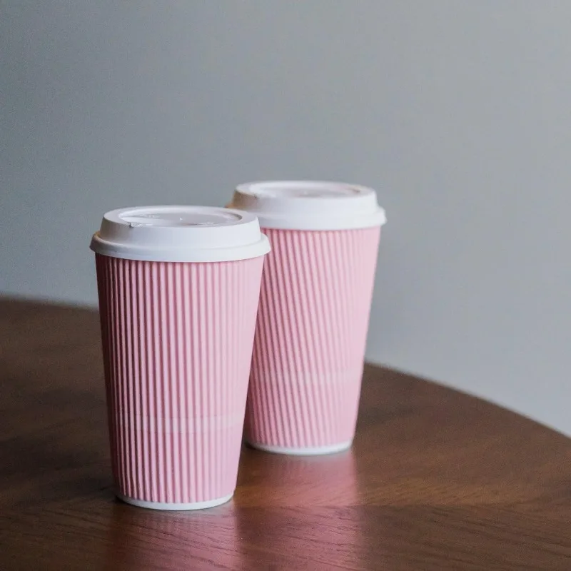 Disposable Coffee Cups With Lids - 16 oz To Go Coffee Cup (70 Pack). Large Travel Cups Hold Shape 5