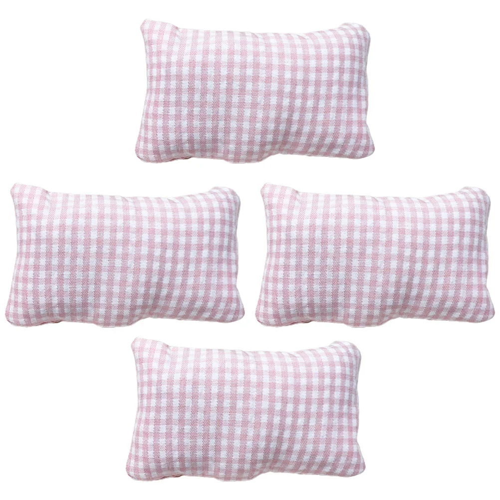 

Dollhouse Mini Pillow Model Scene Sofa Cushion Accessories 4pcs Miniature Tiny Couch Toy