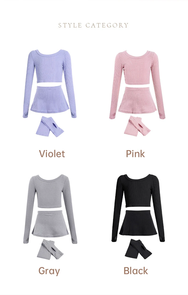 Ballett-Tanzkleidungsset für Mädchen, gestrickter Pullover für Kinder, Tanz-Trainings-Outfit für Kleinkinder, Herbst und Winter – Detail 7