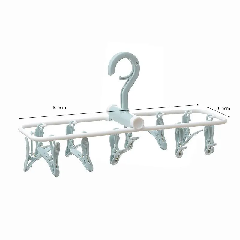 12 Clip Folding Drying Rack Underwear Socks Clip Multi-functional Clothes Rack Plastic Portable Cloth Drying Rack 2