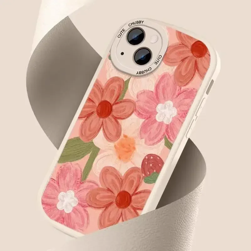 Retro Floral Chain Phone Case – Sweet and Stylish Protective Cover