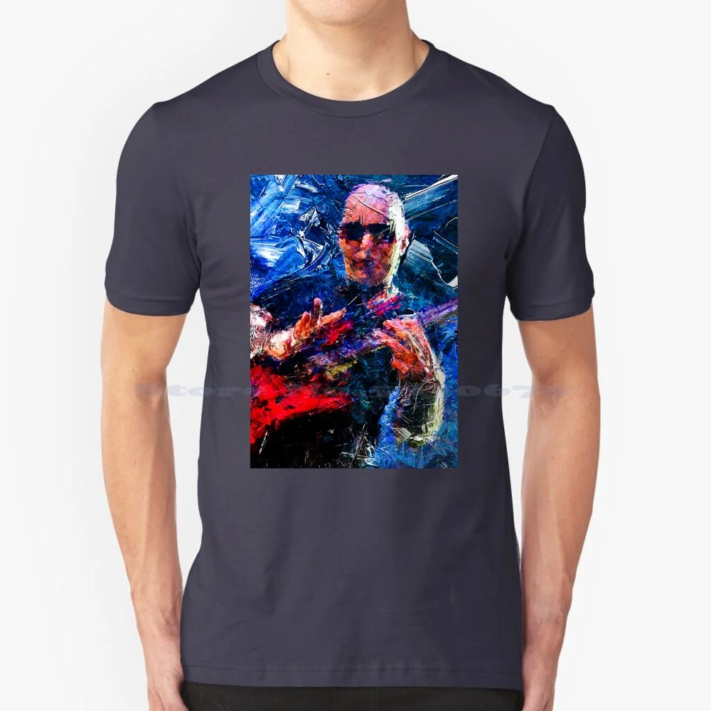 Canvas Painting Art T Shirt 100% Cotone Tee Music Band Punk Pop Instrument Hard Guitar Pedal Guitar Hero