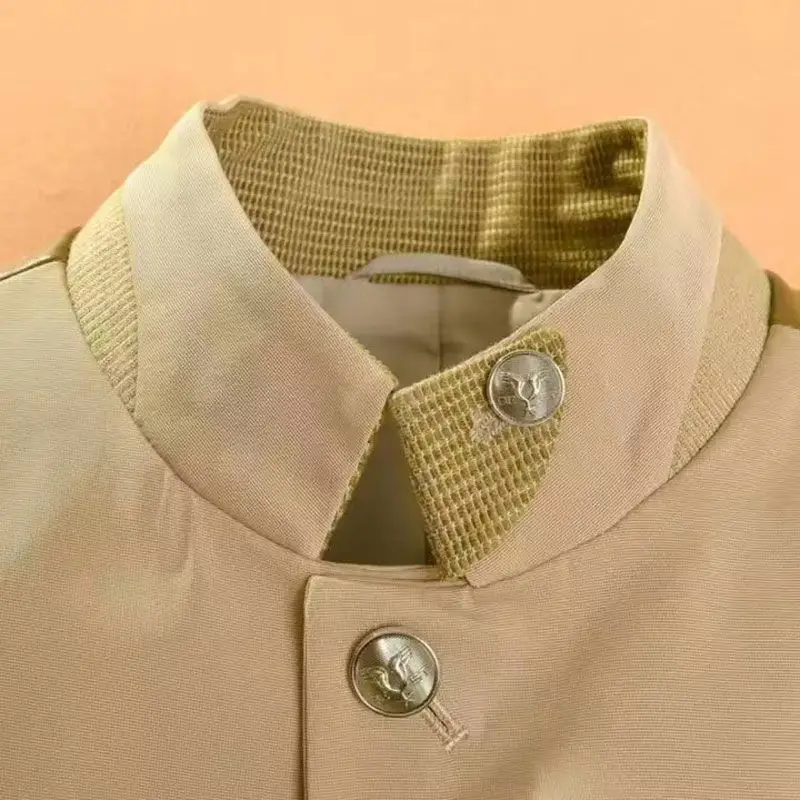 소셜 비즈니스 캐주얼 남성 블레이저 용수철, 얇은 스탠드 칼라, 남성 의류, 긴팔 슬림 가디건, 세트 재킷, 가을 패션