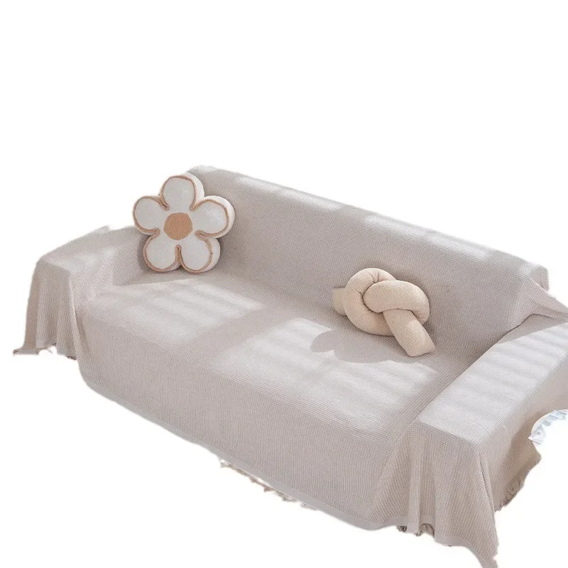 Simple Sofa Cover Four Seasons Full Cover Fabric Nordic Fresh Cotton Weave Sofa Towel Popular On The Internet Sofa Cloth 5