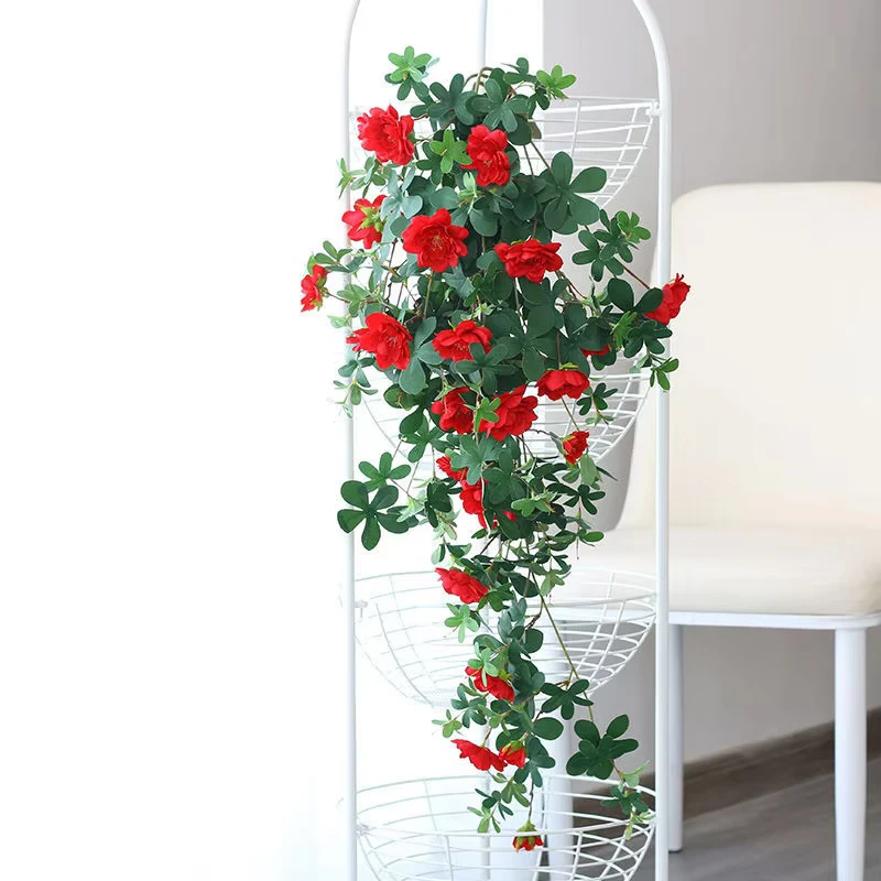 Artificial Rose Vine Bouquet - 80cm Decorative Hanging Rattan Accent for Home and Wedding Decor