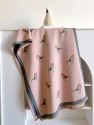 Luxurious Cashmere Blanket Scarf - Warm Pashmina Shawl & Winter Wrap with Elegant Print Design (Pink)