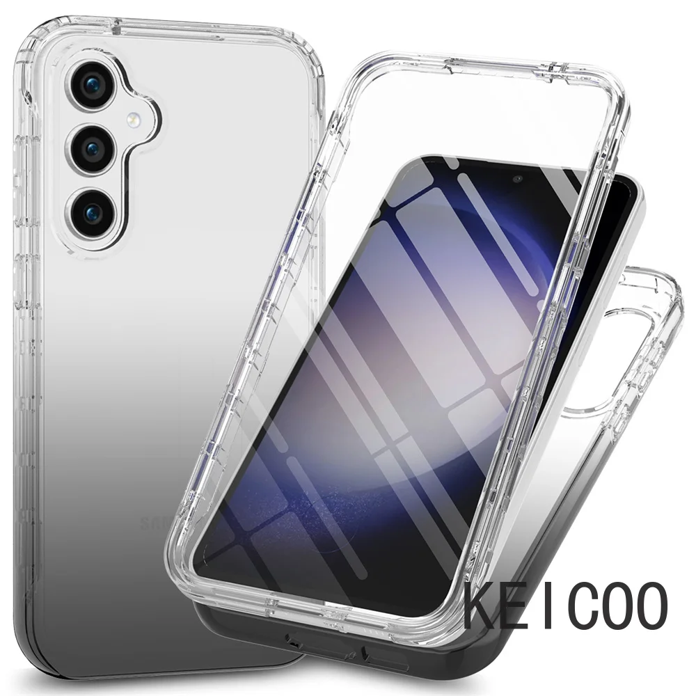 

Модный однотонный противоударный чехол для Samsung Galaxy A04s A14 A24 A34 A35 A54 A55 4G 5G, силиконовый прозрачный чехол с градиентом