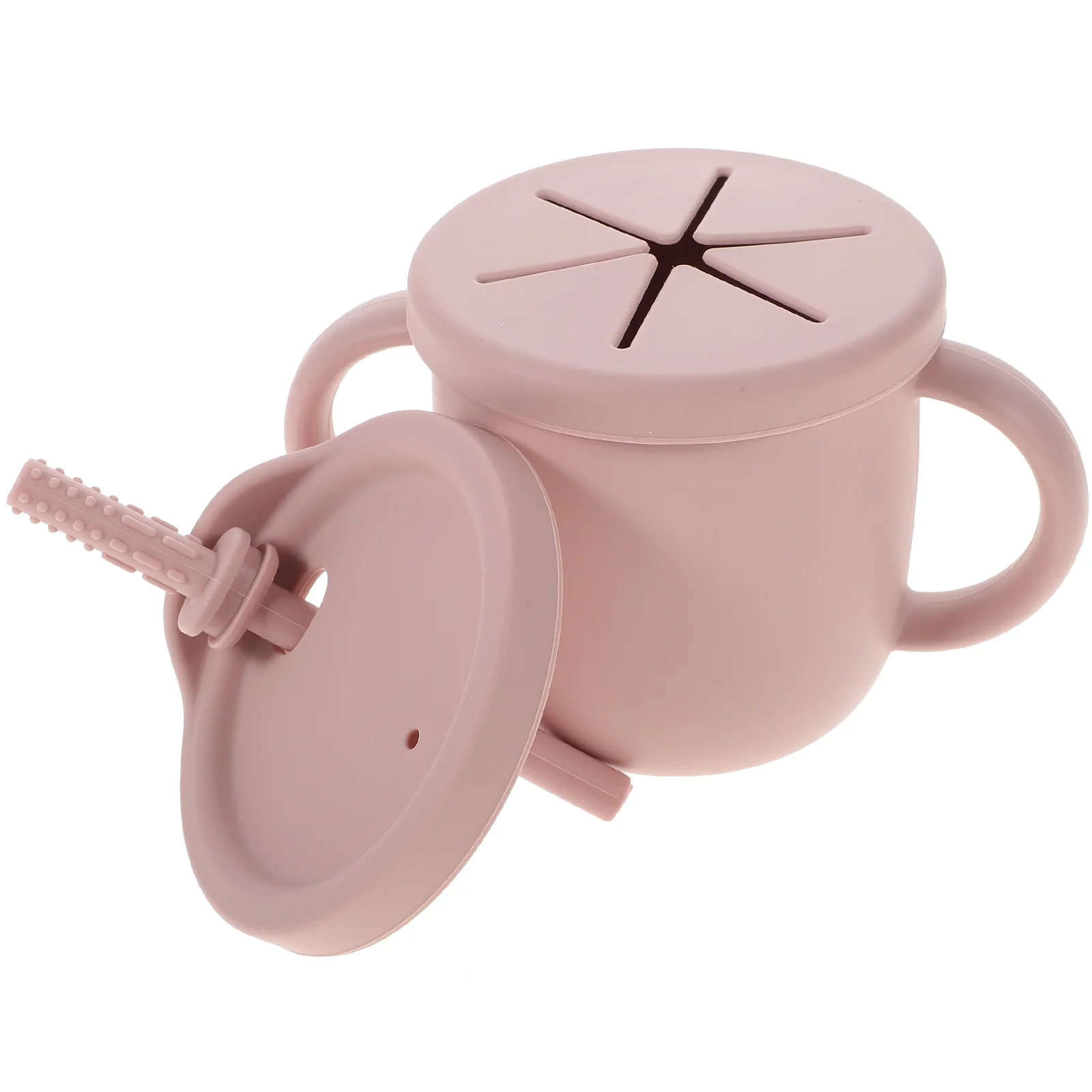 실리콘 학습컵, 손잡이 두 개, 용, 식품 등급, 흘림 방지, 훈련용 음료/간식 컵,  수유컵