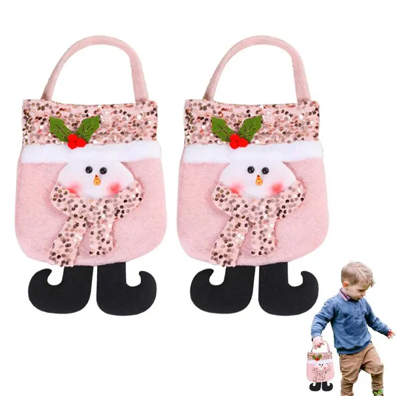 

Christmas Gift Bags 2pcs/Set Santa Claus Snowman Reindeer Tote Bags Party Favor Shopping Bags Gift Wrapping Supplies