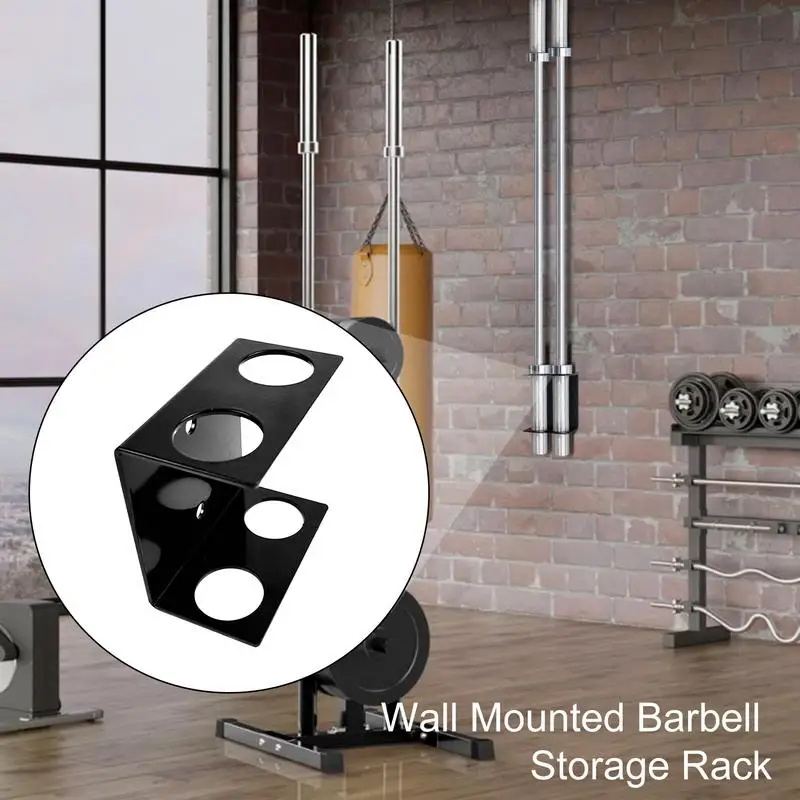 Portable Barbell Storage Rack Barbell Wall Rack Strong Load-bearing Sturdy Steel Single Holder Weight Bar Storage