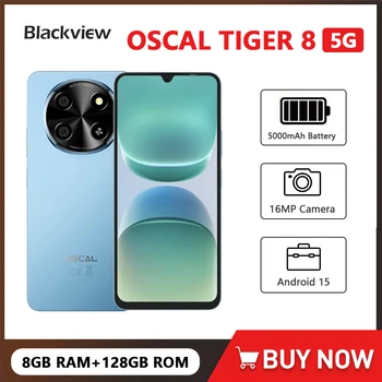 Blackview OSCAL TIGER 8 5G AI Smartphone Android 15 6.88 Inch 120Hz 8GB+128GB Mobile Phone 5000mAh Ultra-thin Cellphone NFC