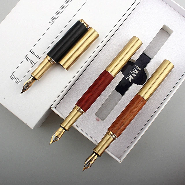 Natural de madeira artesanal caneta caneta bolso de madeira bonita caneta  ef/f/caligrafia dobrado nib