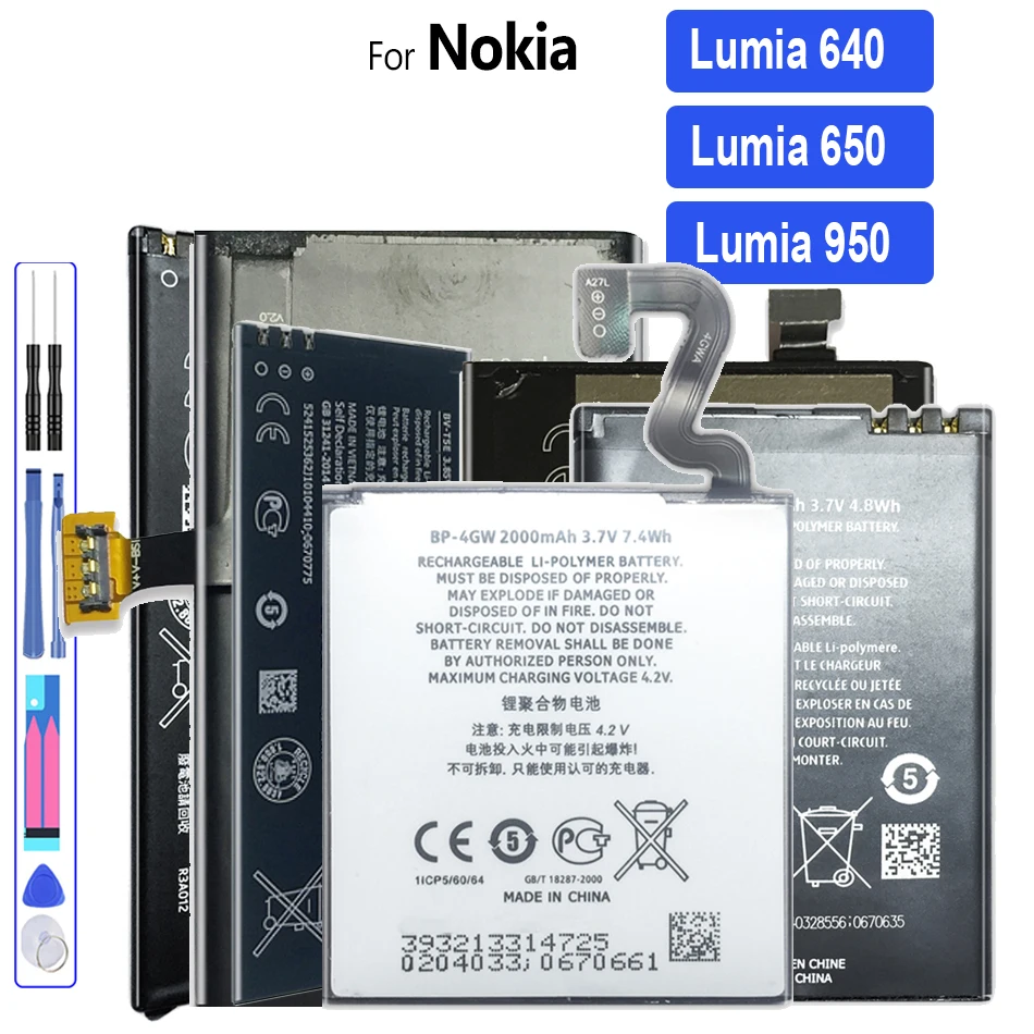 Batteria Del Telefono Bv-T3G Bv-T4B Bv-T5E Per Microsoft Per Nokia Lumia 650 Lumia650 Rm-1154 T3G T4B 640Xl Rm-1096 T5E 950 Rm-1106