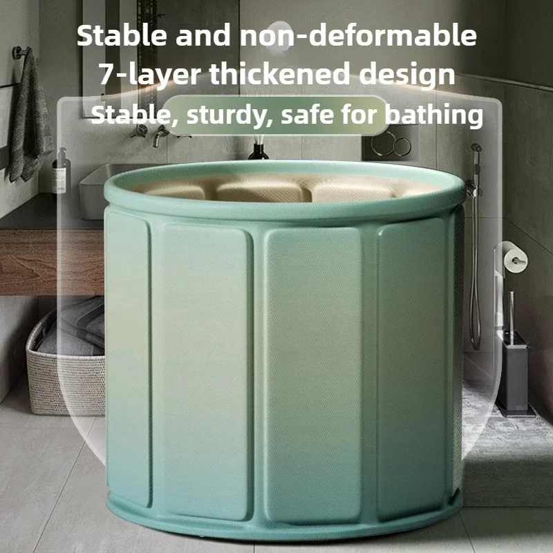 Portable Foldable Bathtub Adult Full Body Bath Bucket Installation-free Cotton Bath Bucket Household Children's Bath Bucket 2