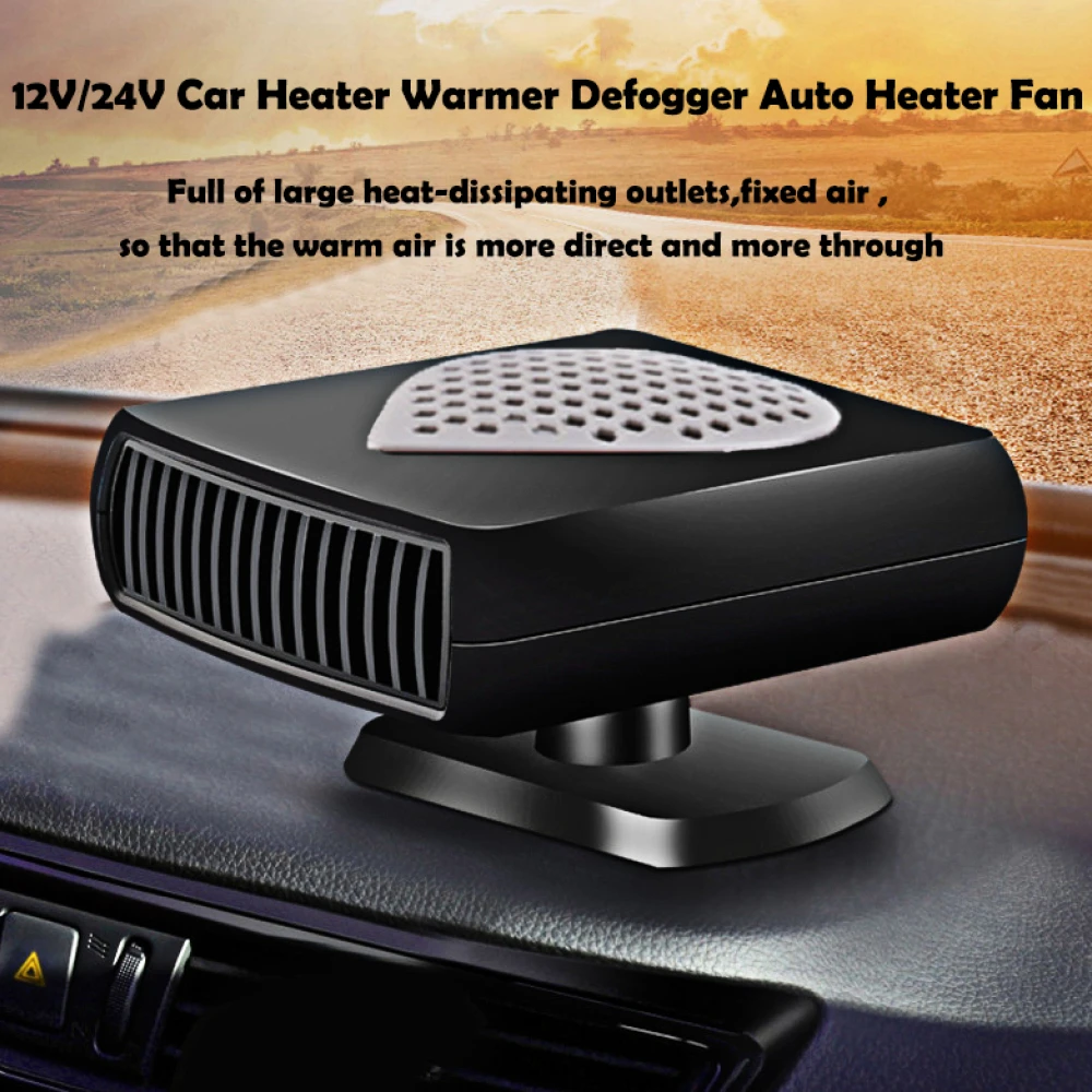 12V/24V 2-in-1 Car Cigarette Lighter Quick Heater Cooling Fan Warmer Defroster Demister Car Windshield Heating Cooling Fan