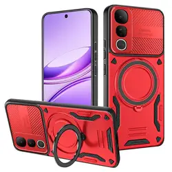 Armor Magnetic Case with Ring Bracket and Stand Holder - Enhanced Protection and Versatility for Vivo X300 (RD)