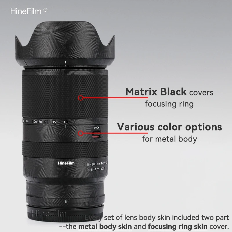타몬 18-300 F3.5-6.3 니콘 마운트 렌즈용 하이네필름 스킨, 타몬 18300 렌즈 데칼 스킨 18 300 렌즈 랩 커버