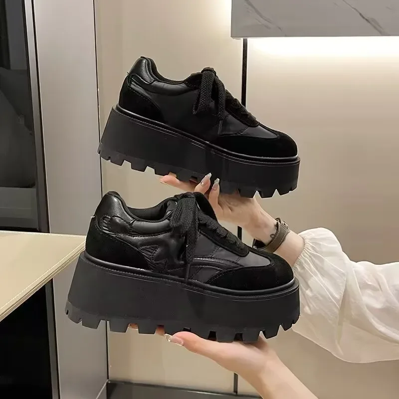 Women Sneakers Breathable Vulcanize Shoes Waterproof Wedges Platform Woman Sneaker Leather Casual Shoes Zapatos Mujer Tarfza