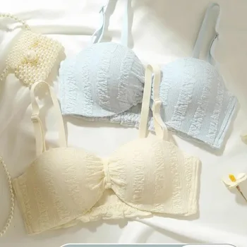Half A Cup of Thickened Lace Seamless Lingerie for Women with Flat Breasts Bra Cute 1