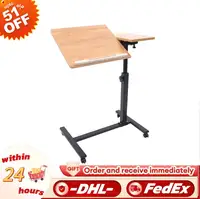 Home Office Laptop Desk Rolling Adjustable 360° Rotation Computer Mobile Stand