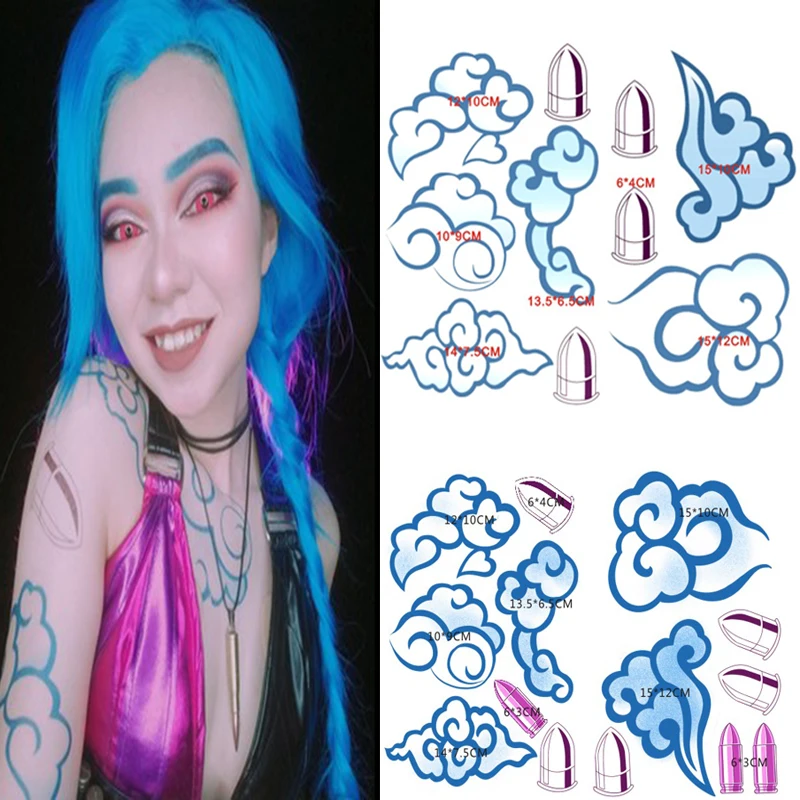 aliexpress.com - Game Jinx Tattoo Sticker Waterproof Temporary Adult Unisex Gothic Lolita Cosplay Prop Accessories