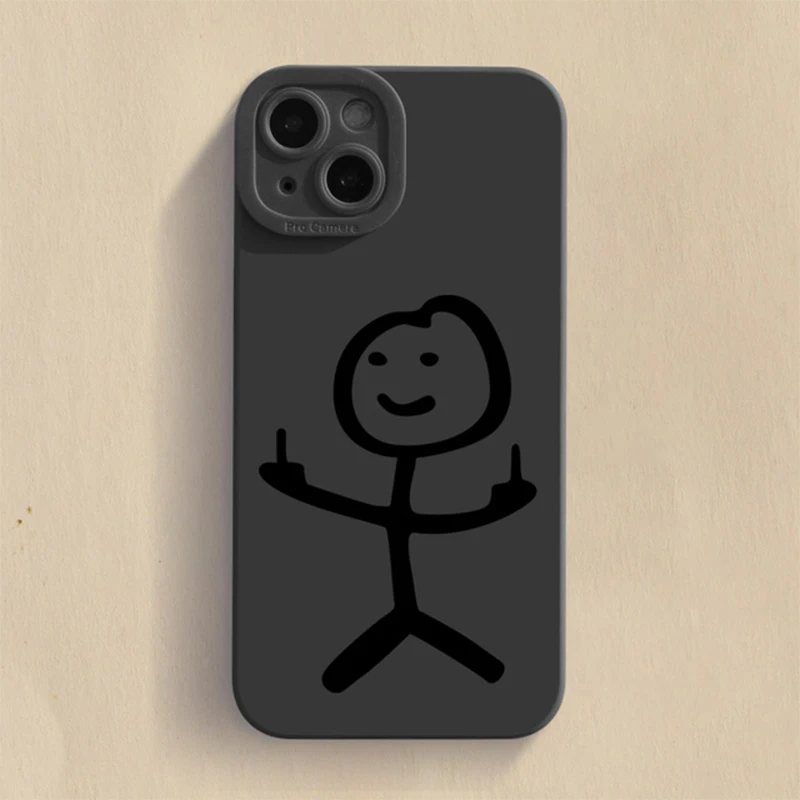 Funda de teléfono de dibujos animados Matchman para iPhone 11, 12, 13, 14, 15 Pro Max, XR, XS, X, 7, 8 Plus, SE 2020, a prueba de golpes, cubierta de silicona TPU suave mate