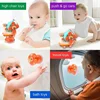 High Chair Toys Baby Rattles Snail Windmill Shape Toddler Bath Toy Rotatable Pullback Car removable Suction Cup Spinner Toys 5