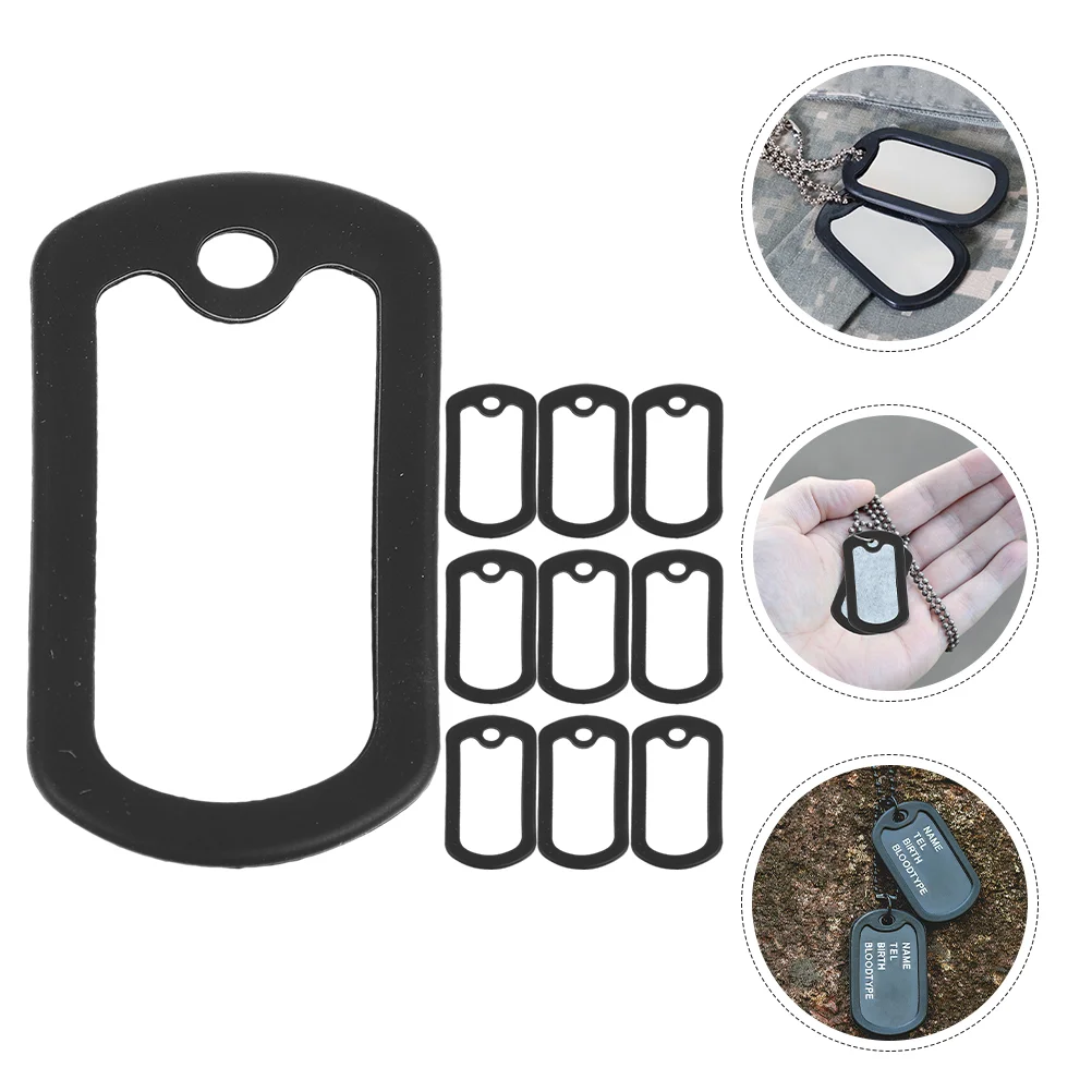 

10pcs Dog Tag Silicone Silencer Black Dog Tags Silencers Pet Supplies